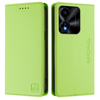 Honor X5c Plus Dual-Folded Magnetic Suction RFID Blocking PU Leather Wallet Phone Case with Card Slots, Cash Pocket, Kickstand, Full Protective Flip Cover