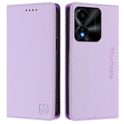Honor X5c Plus Dual-Folded Magnetic Suction RFID Blocking PU Leather Wallet Phone Case with Card Slots, Cash Pocket, Kickstand, Full Protective Flip Cover