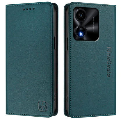 Honor X5c Plus Dual-Folded Magnetic Suction RFID Blocking PU Leather Wallet Phone Case with Card Slots, Cash Pocket, Kickstand, Full Protective Flip Cover