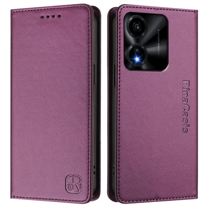 Honor X5c Plus Dual-Folded Magnetic Suction RFID Blocking PU Leather Wallet Phone Case with Card Slots, Cash Pocket, Kickstand, Full Protective Flip Cover