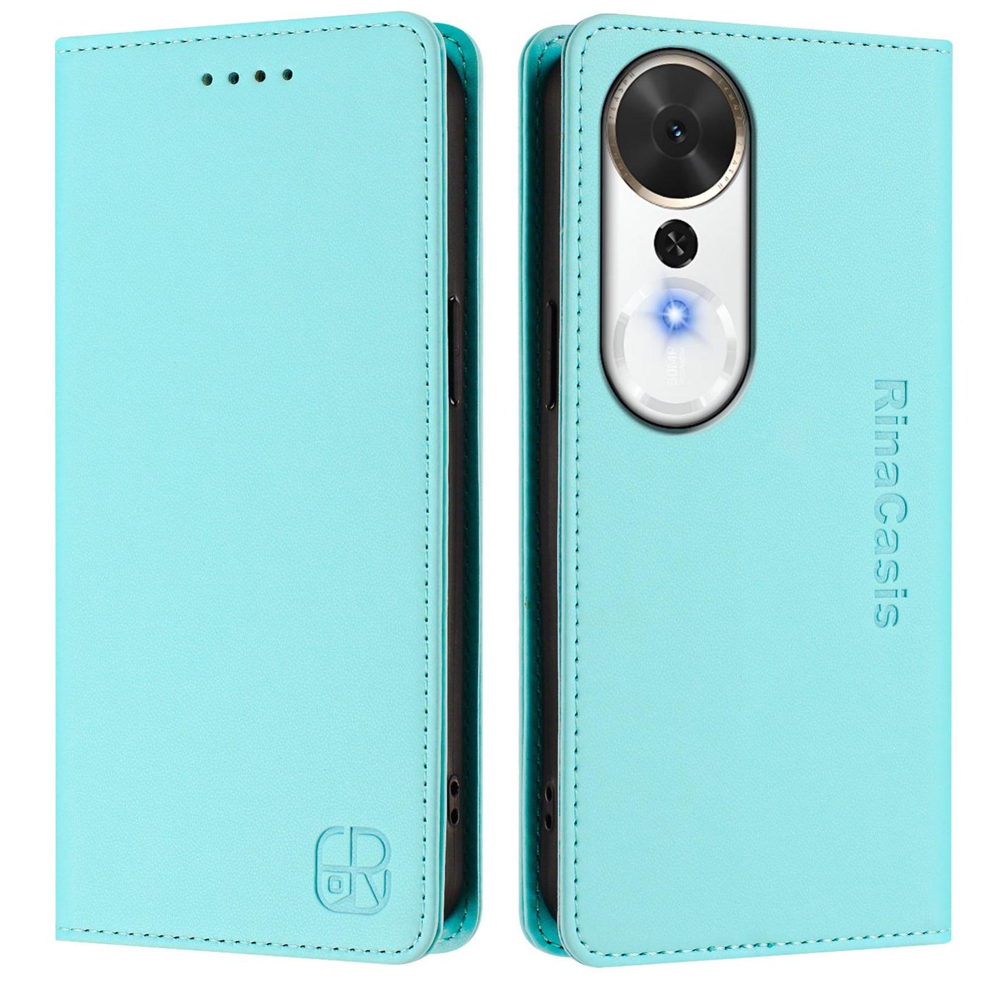 Honor Play 70 Plus Dual-Folded Magnetic Suction RFID Blocking PU Leather Wallet Phone Case with Card Slots, Cash Pocket, Kickstand, Full Protective Flip Cover