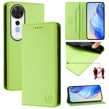 Honor Play 70 Plus Dual-Folded Magnetic Suction RFID Blocking PU Leather Wallet Phone Case with Card Slots, Cash Pocket, Kickstand, Full Protective Flip Cover