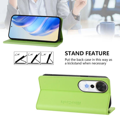 Honor Play 70 Plus Dual-Folded Magnetic Suction RFID Blocking PU Leather Wallet Phone Case with Card Slots, Cash Pocket, Kickstand, Full Protective Flip Cover
