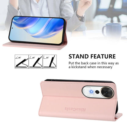 Honor Play 70 Plus Dual-Folded Magnetic Suction RFID Blocking PU Leather Wallet Phone Case with Card Slots, Cash Pocket, Kickstand, Full Protective Flip Cover
