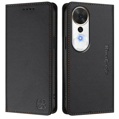 Honor Play 70 Plus Dual-Folded Magnetic Suction RFID Blocking PU Leather Wallet Phone Case with Card Slots, Cash Pocket, Kickstand, Full Protective Flip Cover