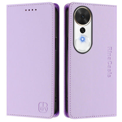 Honor Play 70 Plus Dual-Folded Magnetic Suction RFID Blocking PU Leather Wallet Phone Case with Card Slots, Cash Pocket, Kickstand, Full Protective Flip Cover