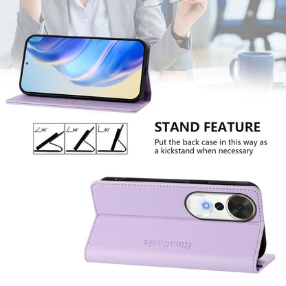 Honor Play 70 Plus Dual-Folded Magnetic Suction RFID Blocking PU Leather Wallet Phone Case with Card Slots, Cash Pocket, Kickstand, Full Protective Flip Cover