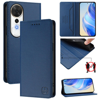 Honor Play 70 Plus Dual-Folded Magnetic Suction RFID Blocking PU Leather Wallet Phone Case with Card Slots, Cash Pocket, Kickstand, Full Protective Flip Cover