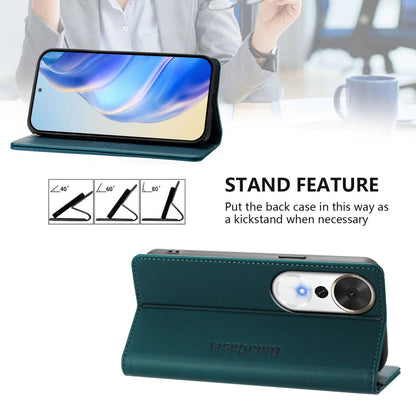 Honor Play 70 Plus Dual-Folded Magnetic Suction RFID Blocking PU Leather Wallet Phone Case with Card Slots, Cash Pocket, Kickstand, Full Protective Flip Cover