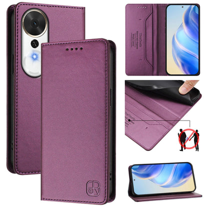 Honor Play 70 Plus Dual-Folded Magnetic Suction RFID Blocking PU Leather Wallet Phone Case with Card Slots, Cash Pocket, Kickstand, Full Protective Flip Cover
