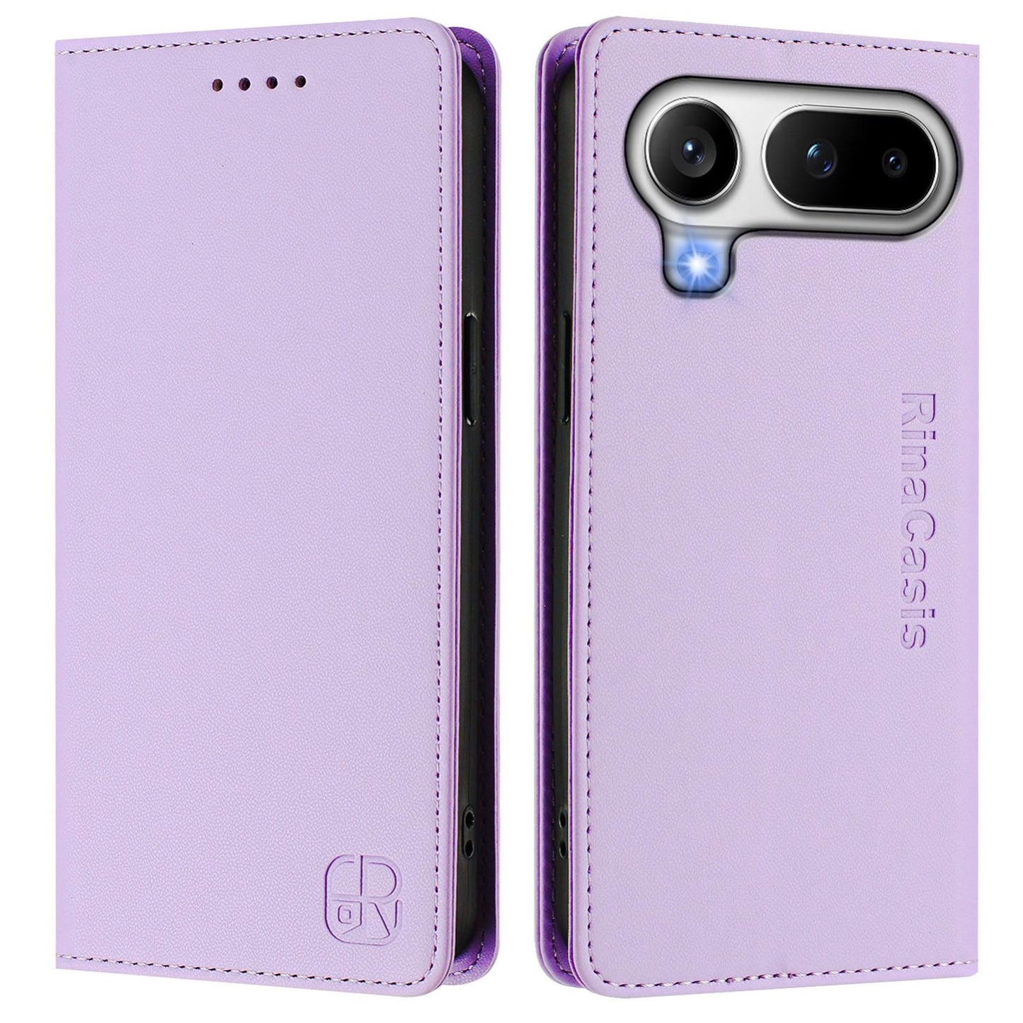 Honor Magic8 Pro Air 5G Dual-Folded Magnetic Suction RFID Blocking PU Leather Wallet Phone Case with Card Slots, Cash Pocket, Kickstand, Full Protective Flip Cover