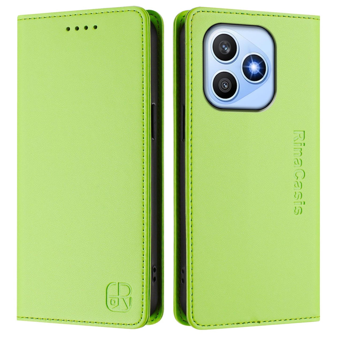 Honor X8d 4G Dual-Folded Magnetic Suction RFID Blocking PU Leather Wallet Phone Case with Card Slots, Cash Pocket, Kickstand, Full Protective Flip Cover