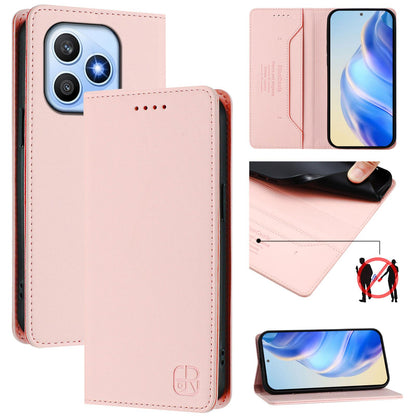 Honor X8d 4G Dual-Folded Magnetic Suction RFID Blocking PU Leather Wallet Phone Case with Card Slots, Cash Pocket, Kickstand, Full Protective Flip Cover