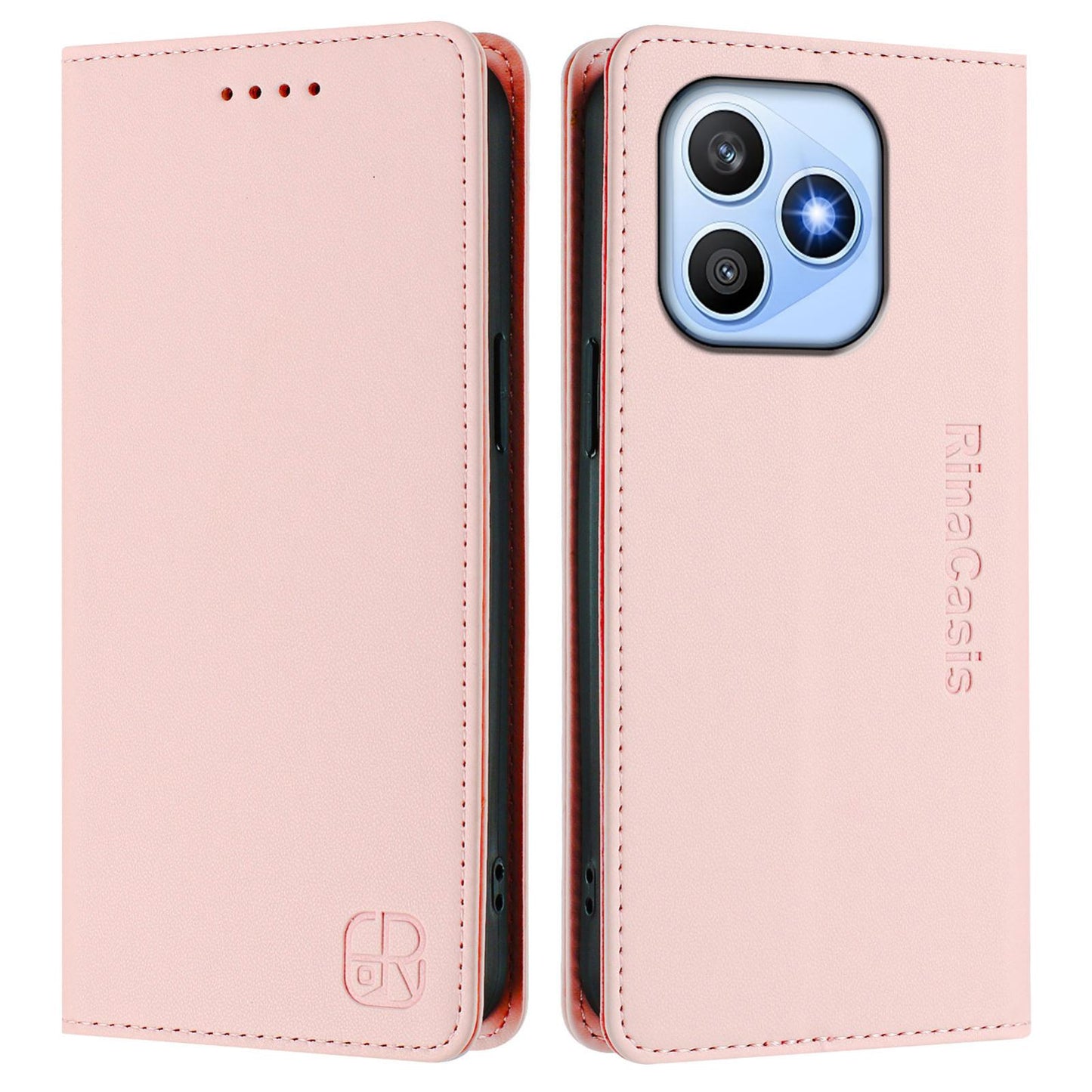 Honor X8d 4G Dual-Folded Magnetic Suction RFID Blocking PU Leather Wallet Phone Case with Card Slots, Cash Pocket, Kickstand, Full Protective Flip Cover