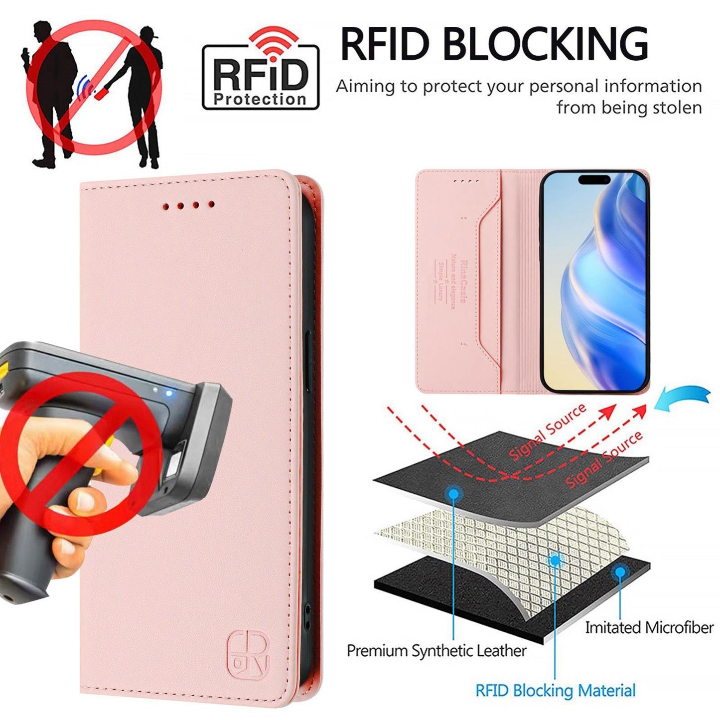 Honor X8d 4G Dual-Folded Magnetic Suction RFID Blocking PU Leather Wallet Phone Case with Card Slots, Cash Pocket, Kickstand, Full Protective Flip Cover