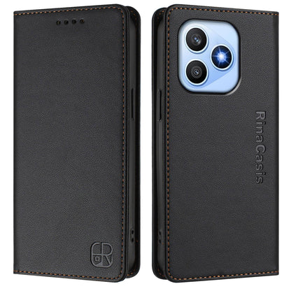 Honor X8d 4G Dual-Folded Magnetic Suction RFID Blocking PU Leather Wallet Phone Case with Card Slots, Cash Pocket, Kickstand, Full Protective Flip Cover
