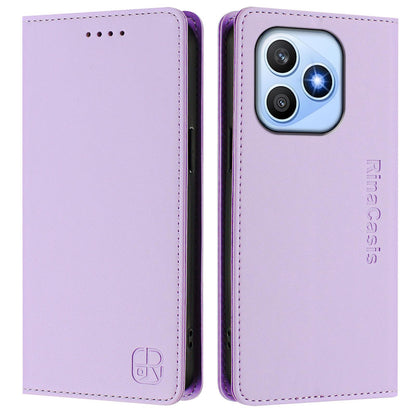 Honor X8d 4G Dual-Folded Magnetic Suction RFID Blocking PU Leather Wallet Phone Case with Card Slots, Cash Pocket, Kickstand, Full Protective Flip Cover