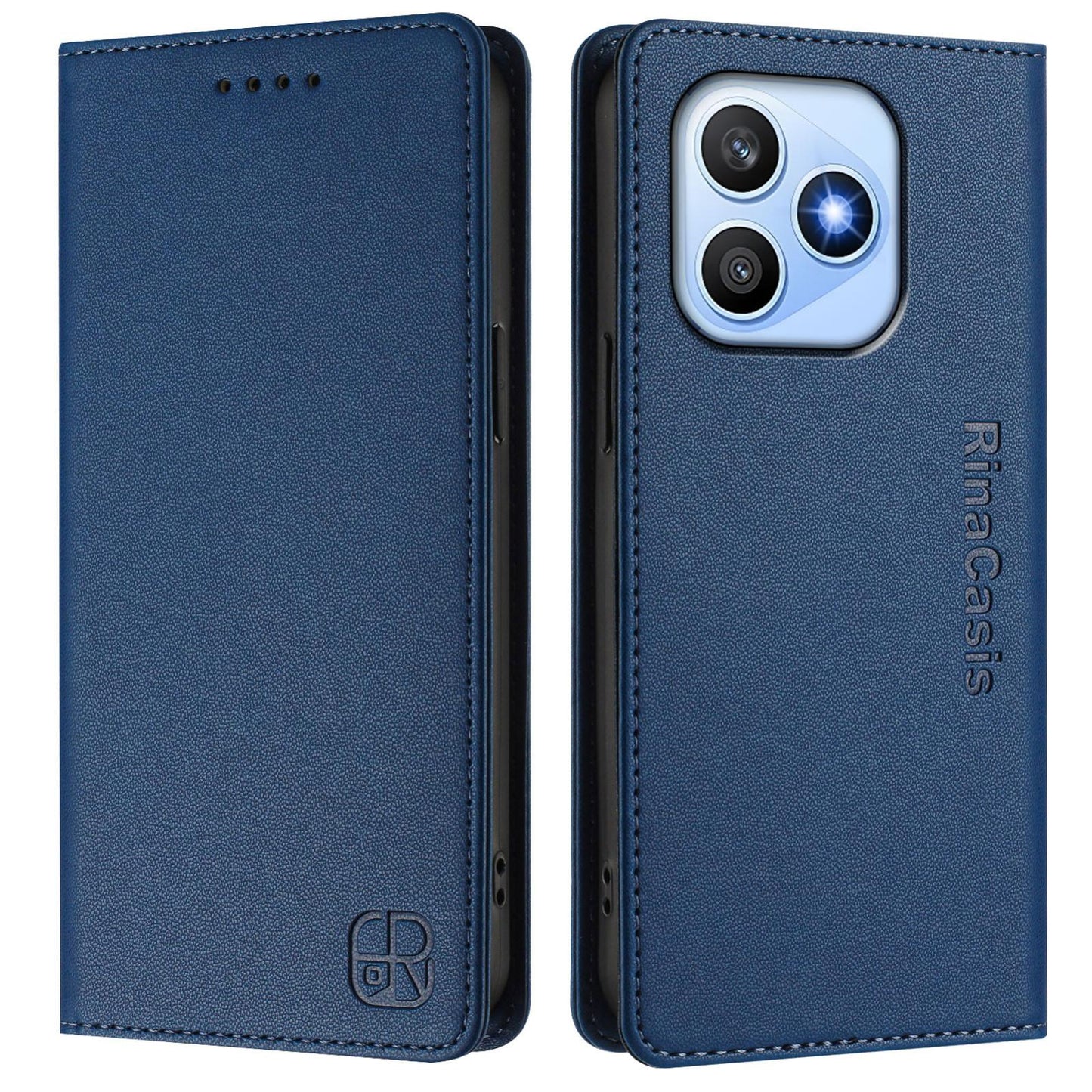 Honor X8d 4G Dual-Folded Magnetic Suction RFID Blocking PU Leather Wallet Phone Case with Card Slots, Cash Pocket, Kickstand, Full Protective Flip Cover