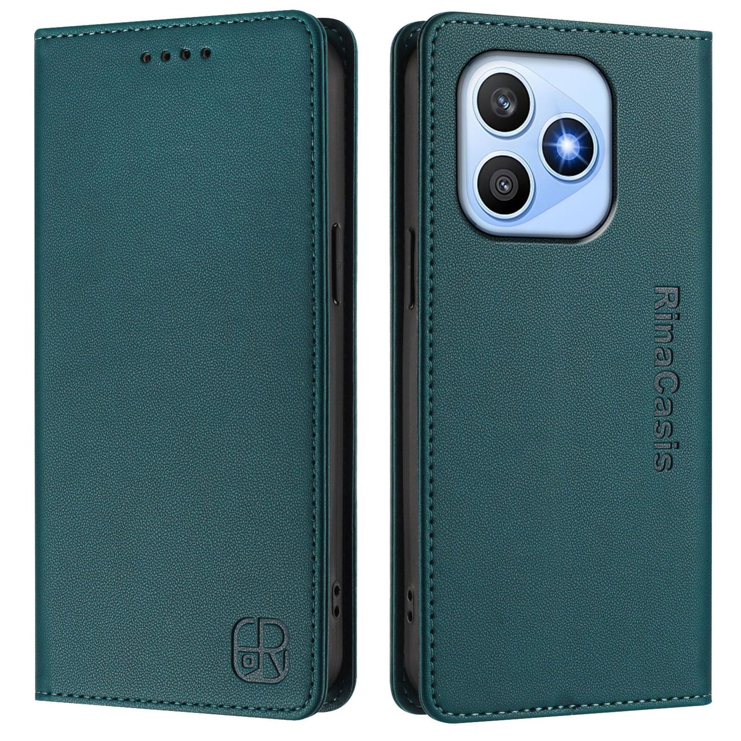Honor X8d 4G Dual-Folded Magnetic Suction RFID Blocking PU Leather Wallet Phone Case with Card Slots, Cash Pocket, Kickstand, Full Protective Flip Cover