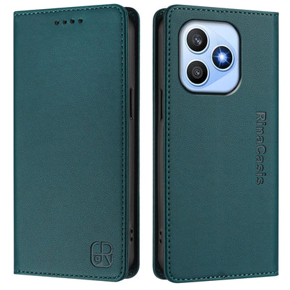 Honor X8d 4G Dual-Folded Magnetic Suction RFID Blocking PU Leather Wallet Phone Case with Card Slots, Cash Pocket, Kickstand, Full Protective Flip Cover