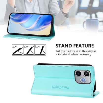 Honor 600 Lite Dual-Folded Magnetic Suction RFID Blocking PU Leather Wallet Phone Case with Card Slots, Cash Pocket, Kickstand, Full Protective Flip Cover