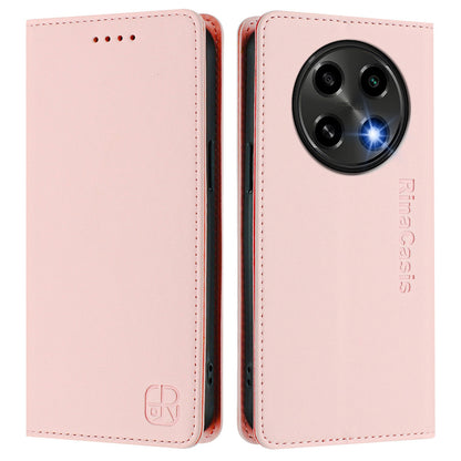 OPPO A2 Pro 5G Dual-Folded Magnetic Suction RFID Blocking PU Leather Wallet Phone Case with Card Slots, Cash Pocket, Kickstand, Full Protective Flip Cover