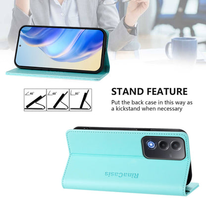 OPPO A3 Pro 5G Dual-Folded Magnetic Suction RFID Blocking PU Leather Wallet Phone Case with Card Slots, Cash Pocket, Kickstand, Full Protective Flip Cover