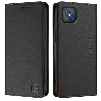 OPPO A92s 5G Dual-Folded Magnetic Suction RFID Blocking PU Leather Wallet Phone Case with Card Slots, Cash Pocket, Kickstand, Full Protective Flip Cover