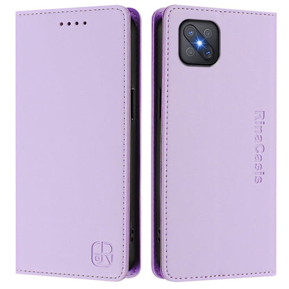 OPPO A92s 5G Dual-Folded Magnetic Suction RFID Blocking PU Leather Wallet Phone Case with Card Slots, Cash Pocket, Kickstand, Full Protective Flip Cover