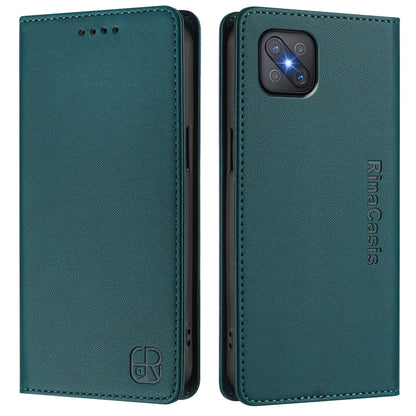 OPPO A92s 5G Dual-Folded Magnetic Suction RFID Blocking PU Leather Wallet Phone Case with Card Slots, Cash Pocket, Kickstand, Full Protective Flip Cover