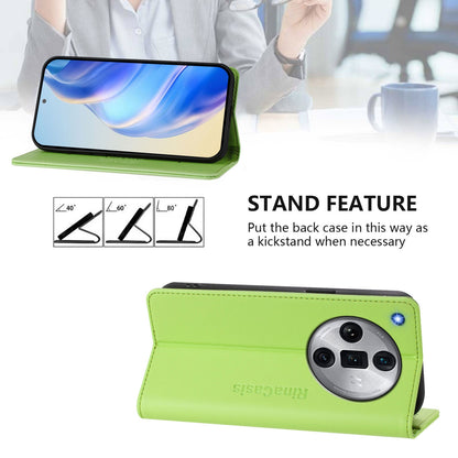 OPPO Find X7 Ultra Dual-Folded Magnetic Suction RFID Blocking PU Leather Wallet Phone Case with Card Slots, Cash Pocket, Kickstand, Full Protective Flip Cover