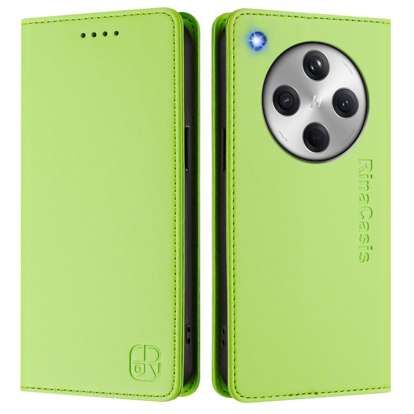 OPPO Find X8 Dual-Folded Magnetic Suction RFID Blocking PU Leather Wallet Phone Case with Card Slots, Cash Pocket, Kickstand, Full Protective Flip Cover
