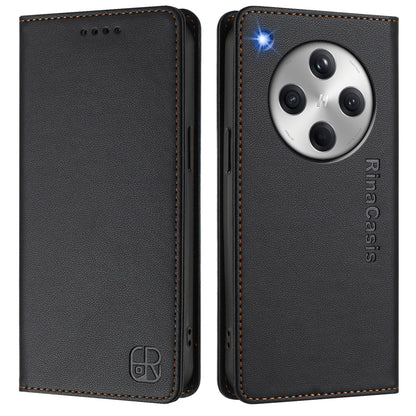 OPPO Find X8 Dual-Folded Magnetic Suction RFID Blocking PU Leather Wallet Phone Case with Card Slots, Cash Pocket, Kickstand, Full Protective Flip Cover
