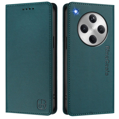 OPPO Find X8 Dual-Folded Magnetic Suction RFID Blocking PU Leather Wallet Phone Case with Card Slots, Cash Pocket, Kickstand, Full Protective Flip Cover