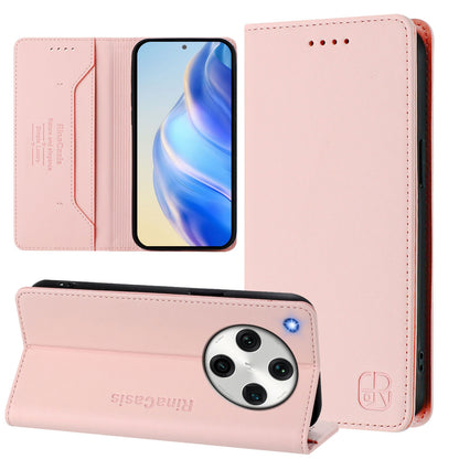 OPPO Find X8 Pro Dual-Folded Magnetic Suction RFID Blocking PU Leather Wallet Phone Case with Card Slots, Cash Pocket, Kickstand, Full Protective Flip Cover
