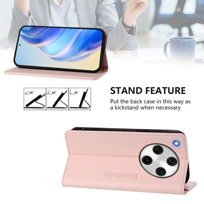 OPPO Find X8 Pro Dual-Folded Magnetic Suction RFID Blocking PU Leather Wallet Phone Case with Card Slots, Cash Pocket, Kickstand, Full Protective Flip Cover