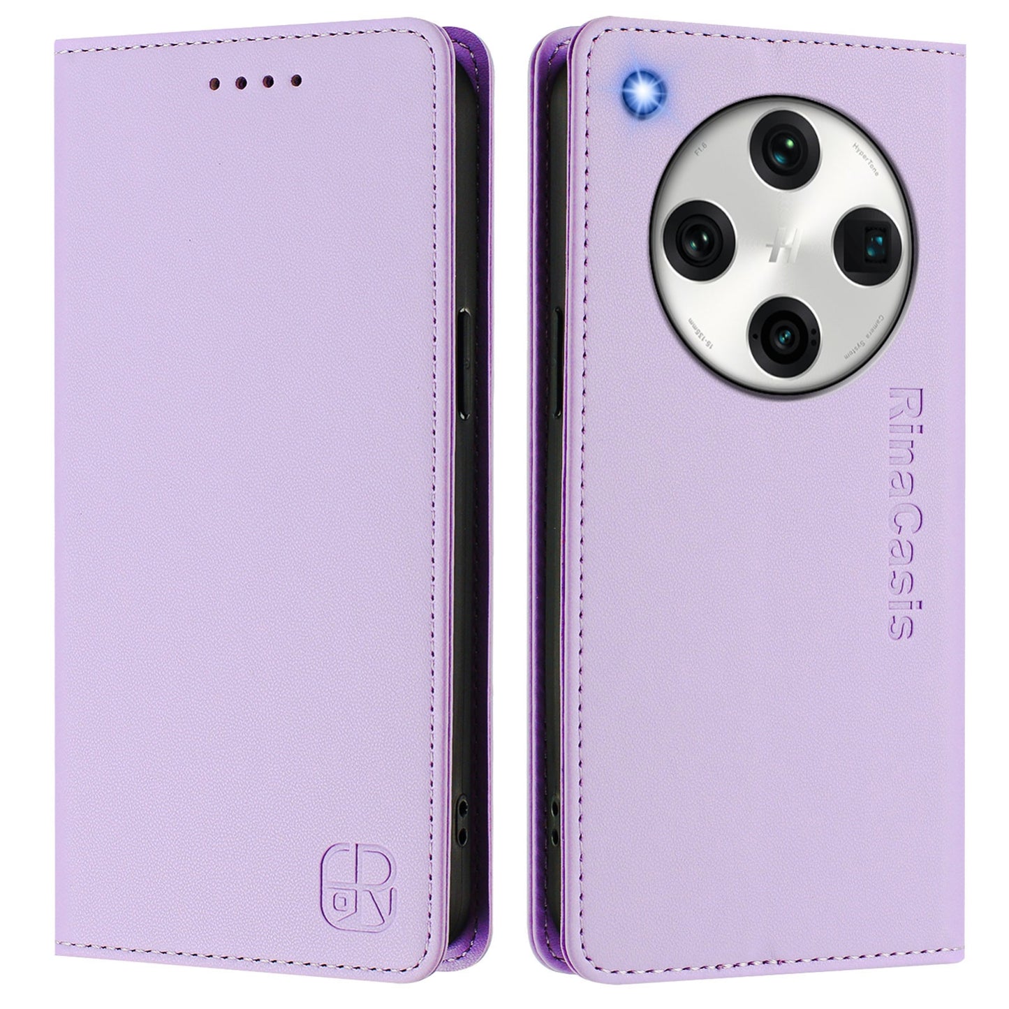 OPPO Find X8 Pro Dual-Folded Magnetic Suction RFID Blocking PU Leather Wallet Phone Case with Card Slots, Cash Pocket, Kickstand, Full Protective Flip Cover