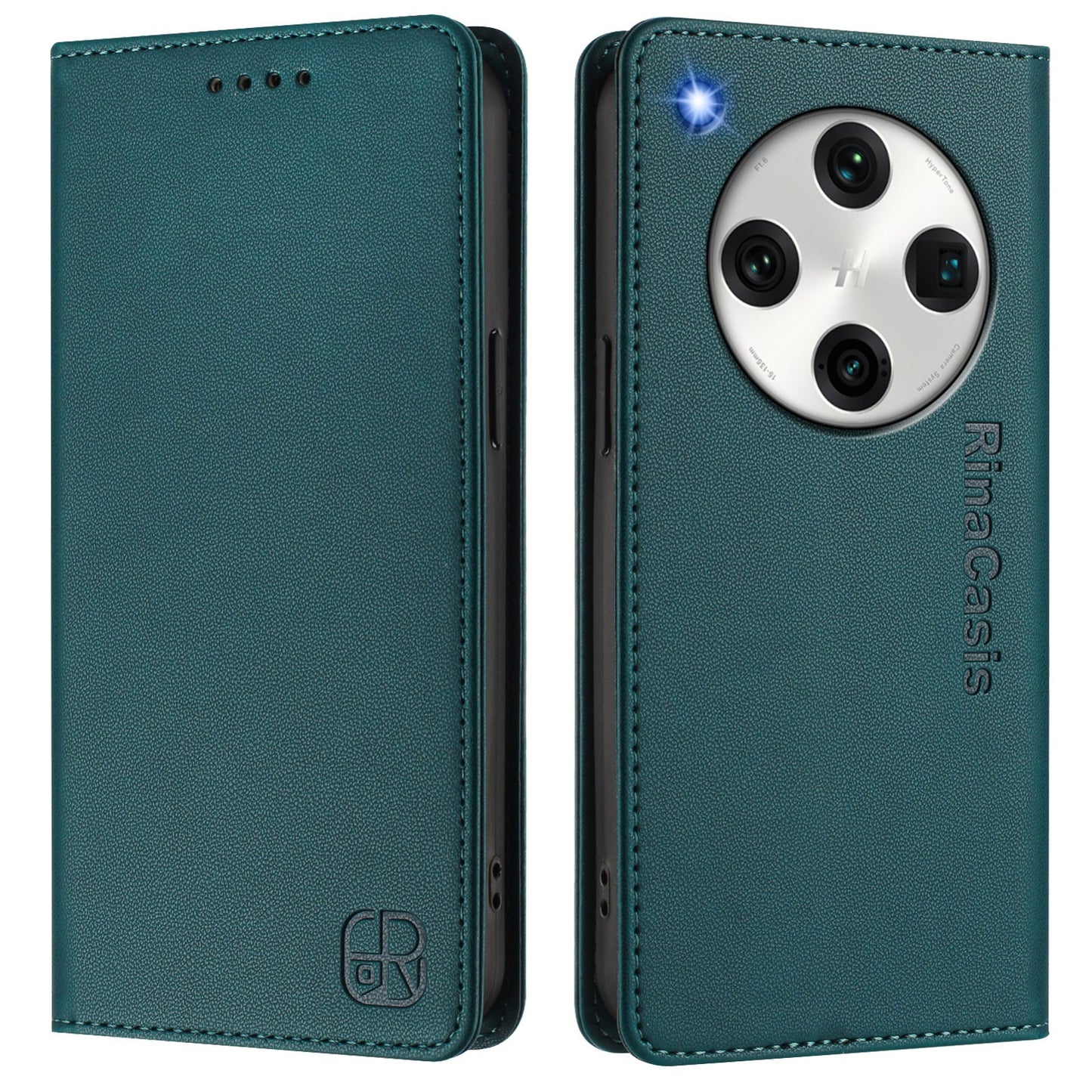 OPPO Find X8 Pro Dual-Folded Magnetic Suction RFID Blocking PU Leather Wallet Phone Case with Card Slots, Cash Pocket, Kickstand, Full Protective Flip Cover