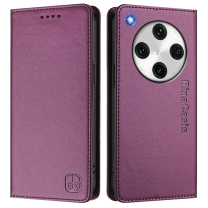 OPPO Find X8 Pro Dual-Folded Magnetic Suction RFID Blocking PU Leather Wallet Phone Case with Card Slots, Cash Pocket, Kickstand, Full Protective Flip Cover