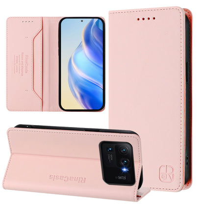 Xiaomi Mi 11 Ultra Dual-Folded Magnetic Suction RFID Blocking PU Leather Wallet Phone Case with Card Slots, Cash Pocket, Kickstand, Full Protective Flip Cover