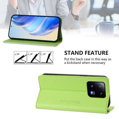 Xiaomi 13 Pro 5G Dual-Folded Magnetic Suction RFID Blocking PU Leather Wallet Phone Case with Card Slots, Cash Pocket, Kickstand, Full Protective Flip Cover