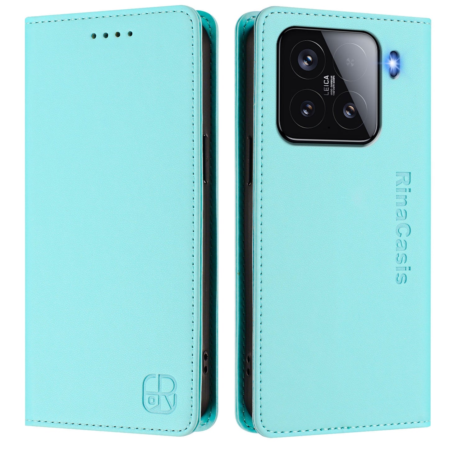 Xiaomi 15 Dual-Folded Magnetic Suction RFID Blocking PU Leather Wallet Phone Case with Card Slots, Cash Pocket, Kickstand, Full Protective Flip Cover