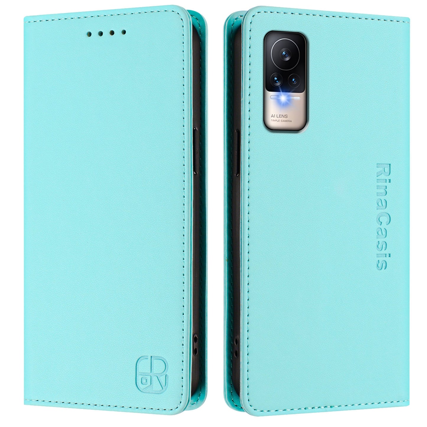 Xiaomi Civi 1S Dual-Folded Magnetic Suction RFID Blocking PU Leather Wallet Phone Case with Card Slots, Cash Pocket, Kickstand, Full Protective Flip Cover