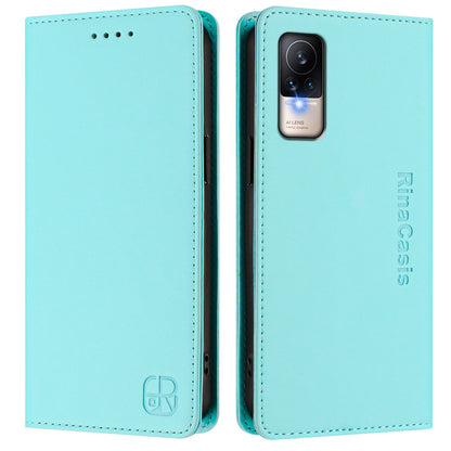 Xiaomi Civi 1S Dual-Folded Magnetic Suction RFID Blocking PU Leather Wallet Phone Case with Card Slots, Cash Pocket, Kickstand, Full Protective Flip Cover