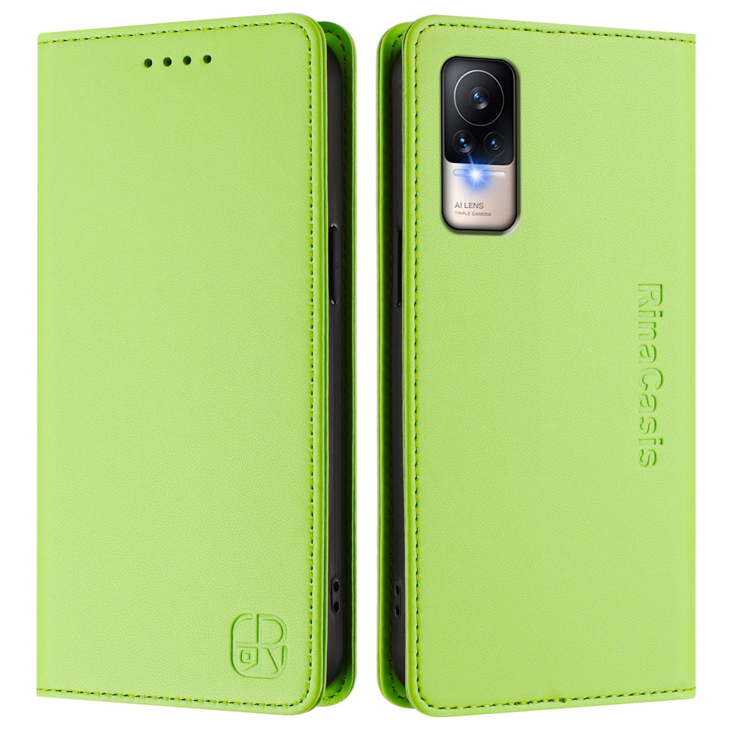 Xiaomi Civi 1S Dual-Folded Magnetic Suction RFID Blocking PU Leather Wallet Phone Case with Card Slots, Cash Pocket, Kickstand, Full Protective Flip Cover