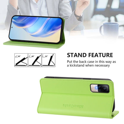 Xiaomi Civi 1S Dual-Folded Magnetic Suction RFID Blocking PU Leather Wallet Phone Case with Card Slots, Cash Pocket, Kickstand, Full Protective Flip Cover