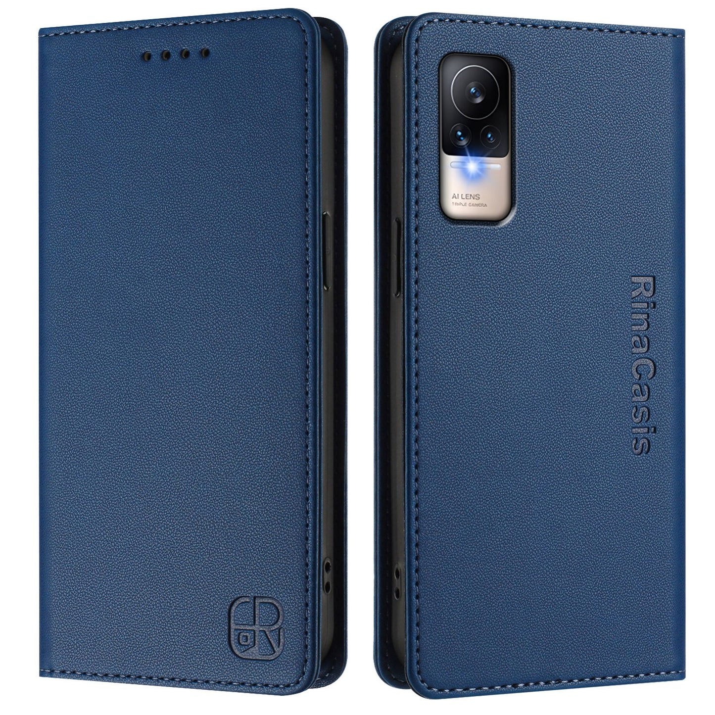Xiaomi Civi 1S Dual-Folded Magnetic Suction RFID Blocking PU Leather Wallet Phone Case with Card Slots, Cash Pocket, Kickstand, Full Protective Flip Cover