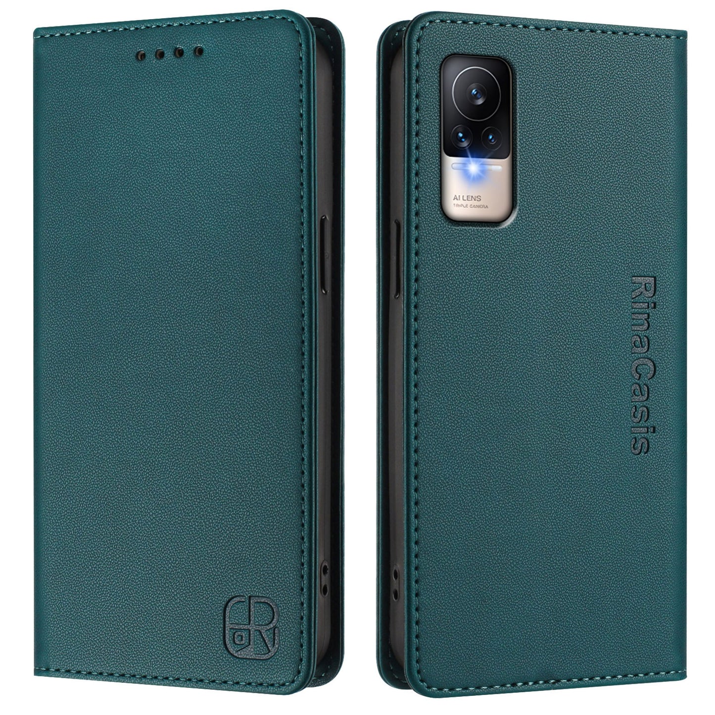 Xiaomi Civi 1S Dual-Folded Magnetic Suction RFID Blocking PU Leather Wallet Phone Case with Card Slots, Cash Pocket, Kickstand, Full Protective Flip Cover