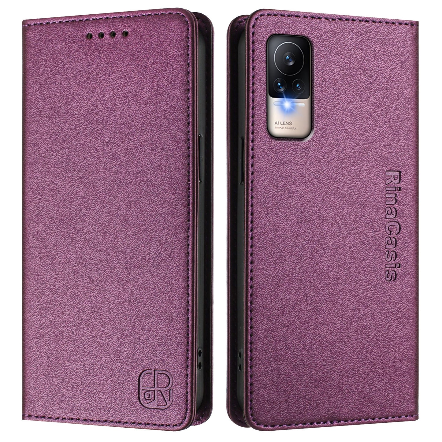 Xiaomi Civi 1S Dual-Folded Magnetic Suction RFID Blocking PU Leather Wallet Phone Case with Card Slots, Cash Pocket, Kickstand, Full Protective Flip Cover