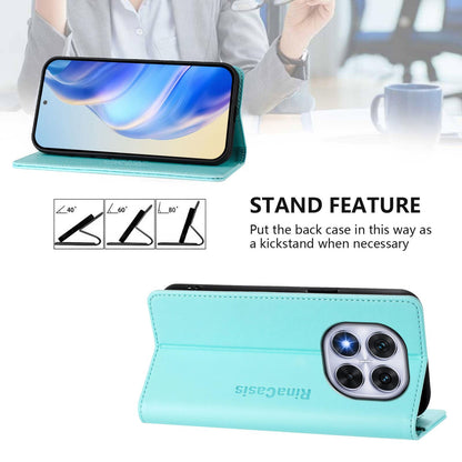 Xiaomi Redmi Note 14 Pro 5G Dual-Folded Magnetic Suction RFID Blocking PU Leather Wallet Phone Case with Card Slots, Cash Pocket, Kickstand, Full Protective Flip Cover